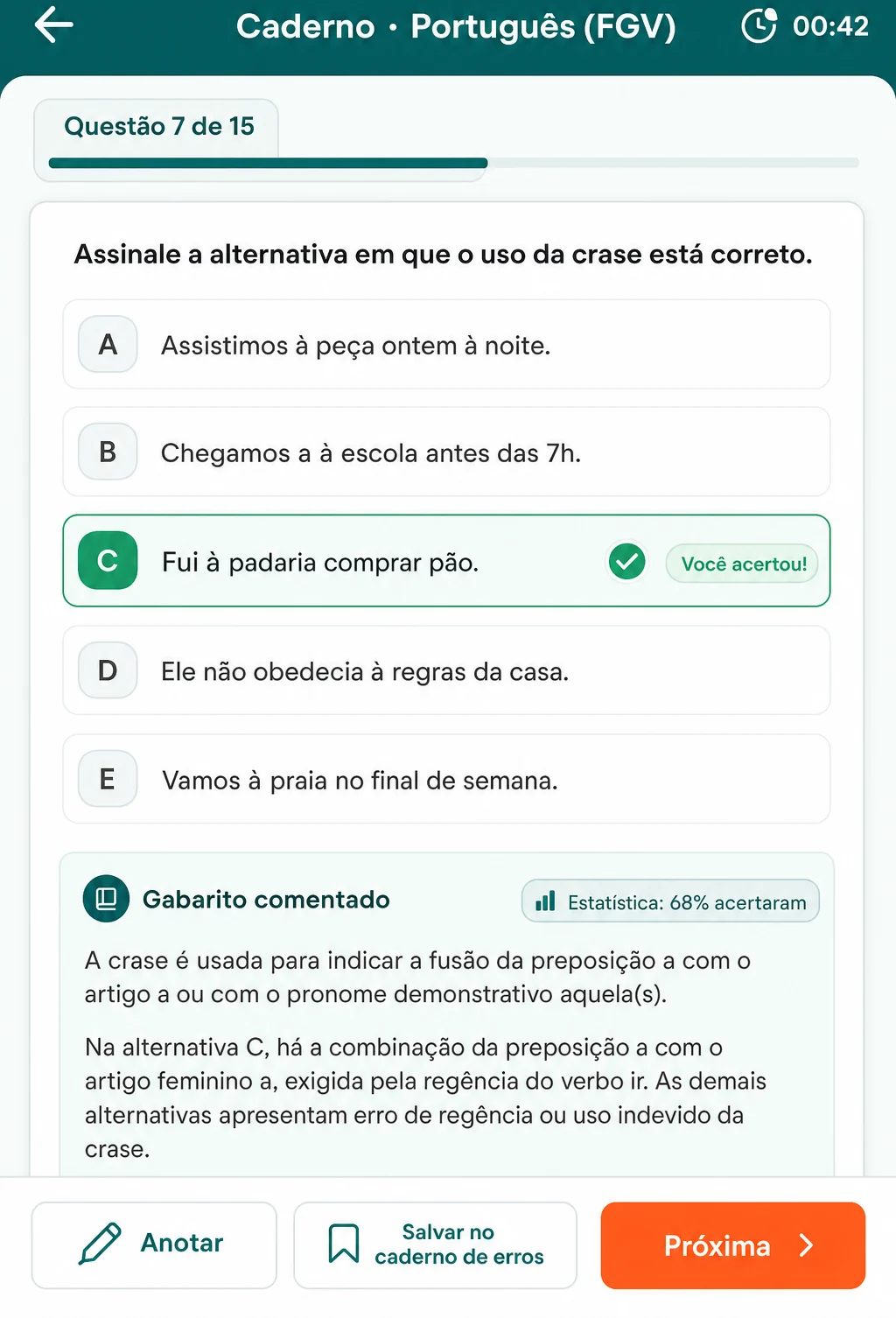 App Edital Hoje no celular: questão de Português da FGV com gabarito comentado